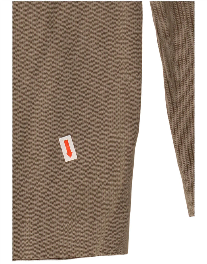 IZOD Herren gerade Chinohose W38 L32 Beige Fischgrätenmuster Polyester