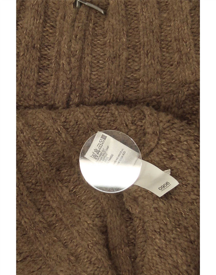 Marks & Spencer Herren-Pullover mit Reißverschluss am Hals, mittelbraunes Acryl