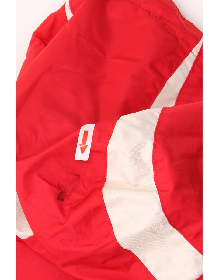 Ladakh Herren-Skijacke mit Kapuze, EU 50, großes rotes Farbblock-Polyester