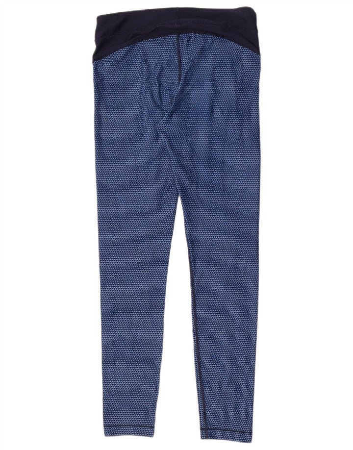 Under Armour Damen-Leggings aus mittelblauem, geometrischem Polyester