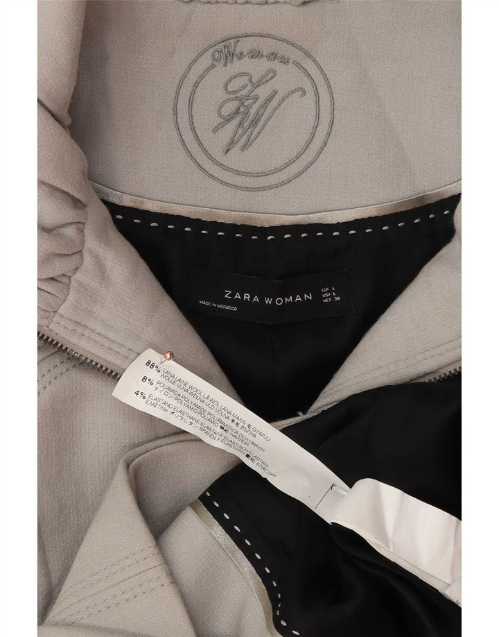 Zara Damen Mantel UK 14 Große graue Wolle
