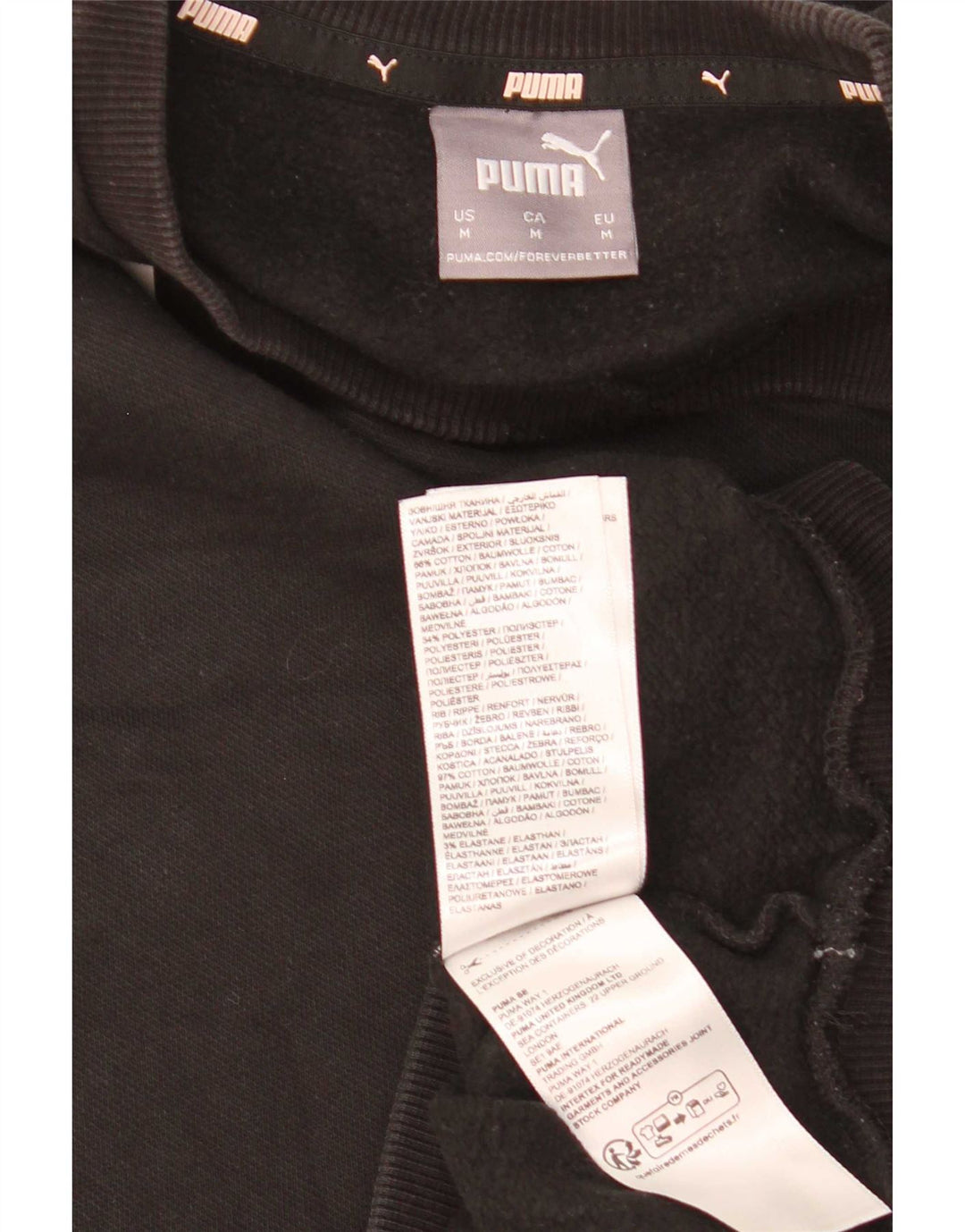 Puma Herren Grafik-Sweatshirt-Pullover aus mittelschwarzer Baumwolle