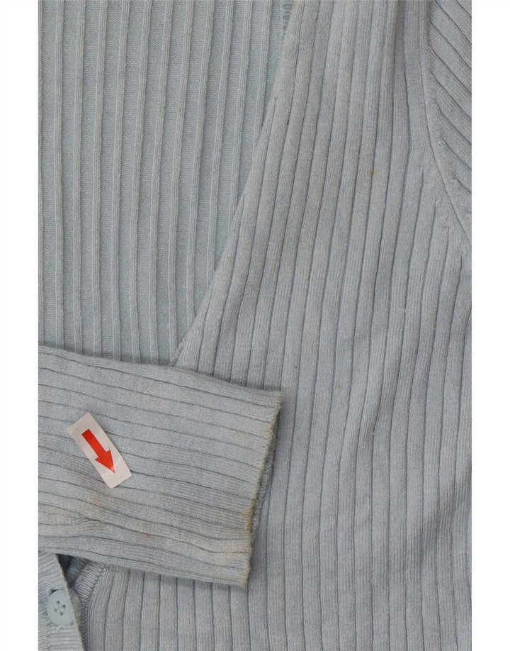 Zara Damen-Cardigan-Pullover UK 12 Mittelblauer Rayon