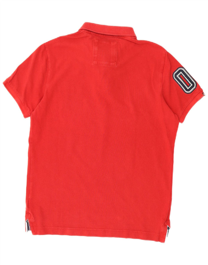 Superdry Herren-Poloshirt mit Grafik, Größe L, aus roter Baumwolle