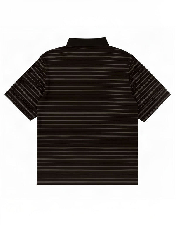 Nike Mens Polo Shirt UK 36/38 Small Black Striped Polyester