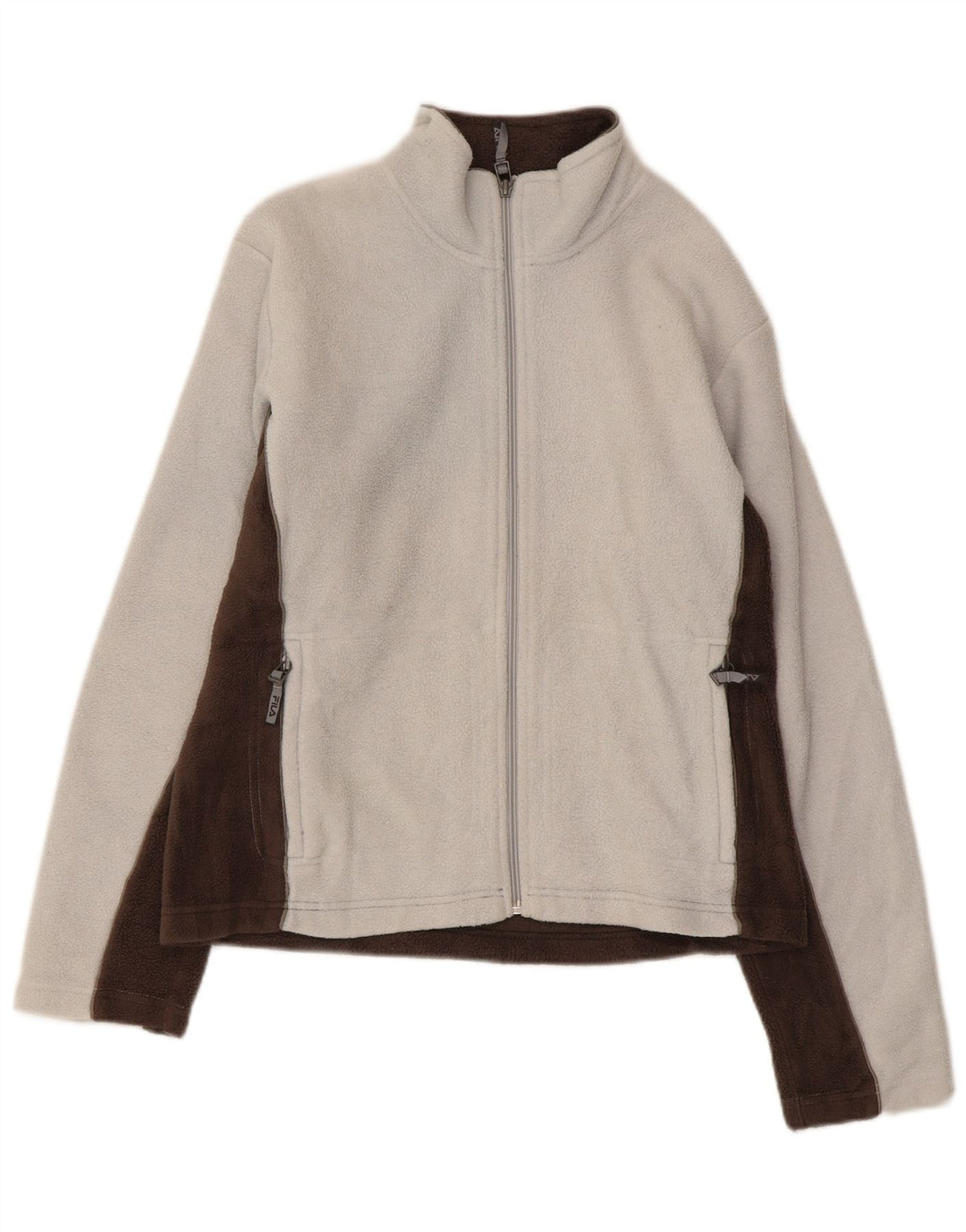 Fila Damen Fleecejacke UK 16 Mittelbraunes Colourblock-Polyester