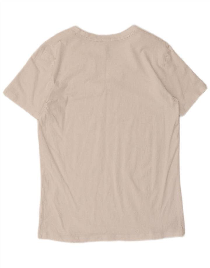 Diesel Damen T-Shirt Top UK 12 Mittelweiße Baumwolle