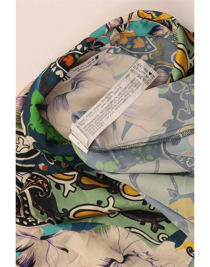 Übergroßes Damen-Hemd von Zara, UK 16, großes, mehrfarbiges Paisley-Polyester