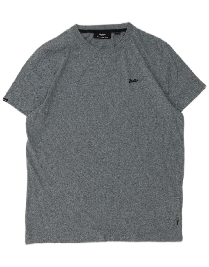 SUPERDRY Herren T-Shirt Top XL Grau Baumwolle