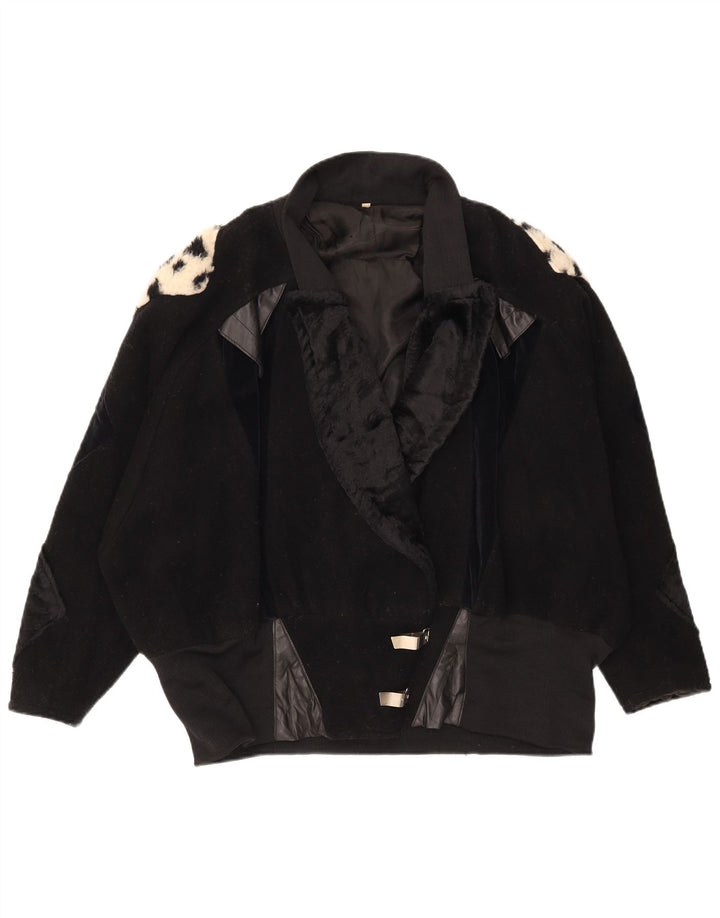 Vintage Damen Übergroßer Mantel in Größe 44 Mittelschwarz