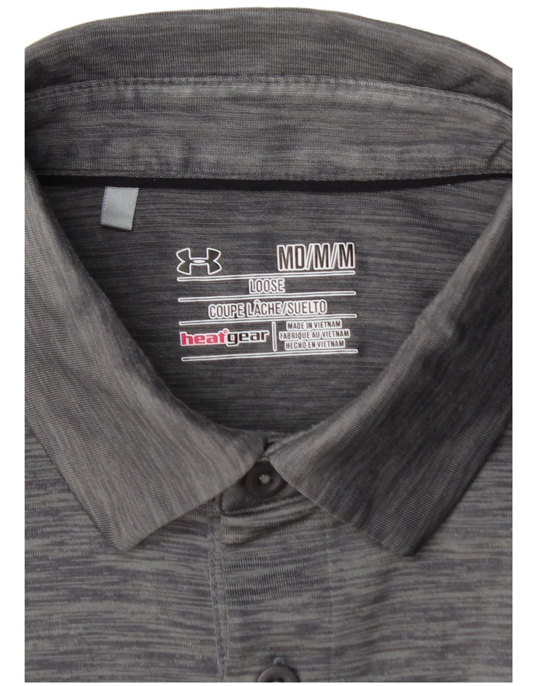 UNDER ARMOUR Herren Heat Gear Poloshirt Mittelgrau gestreift