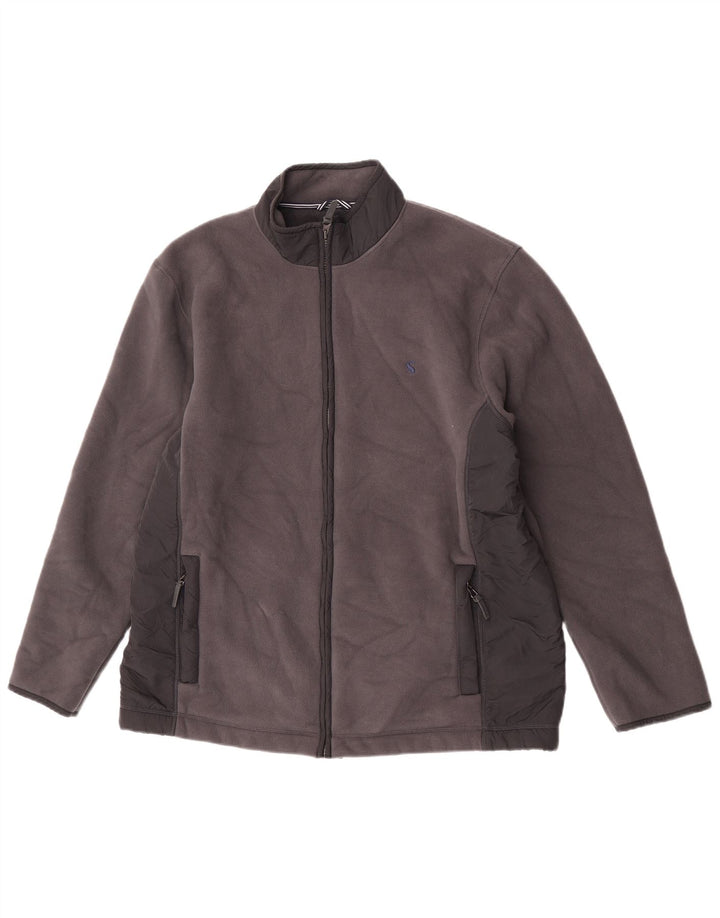 Joules Herren Fleecejacke UK 42 XL Graues Colourblock-Polyester
