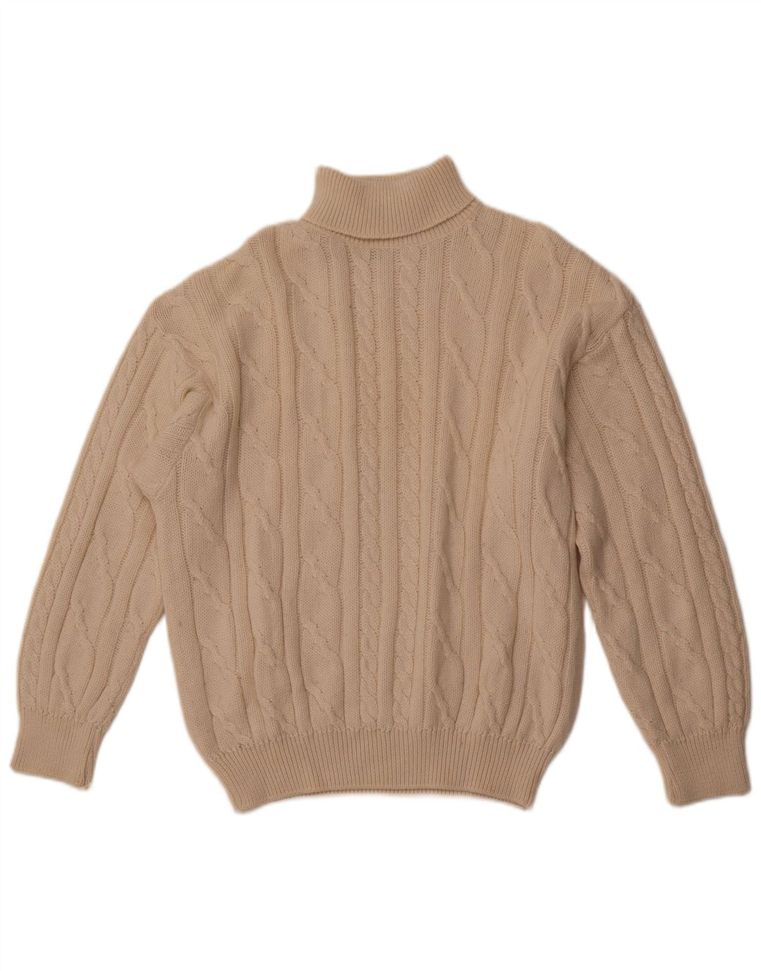 MALAGRIDA Herren-Pullover mit Rollkragen, groß, beige Baumwolle