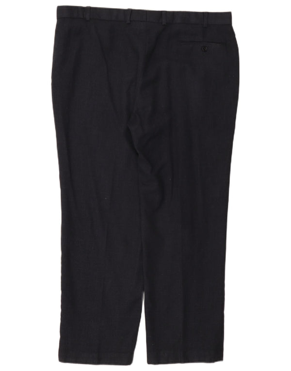 Gerade Herren-Anzughose von Marks & Spencer, W40, L29, marineblaue Wolle