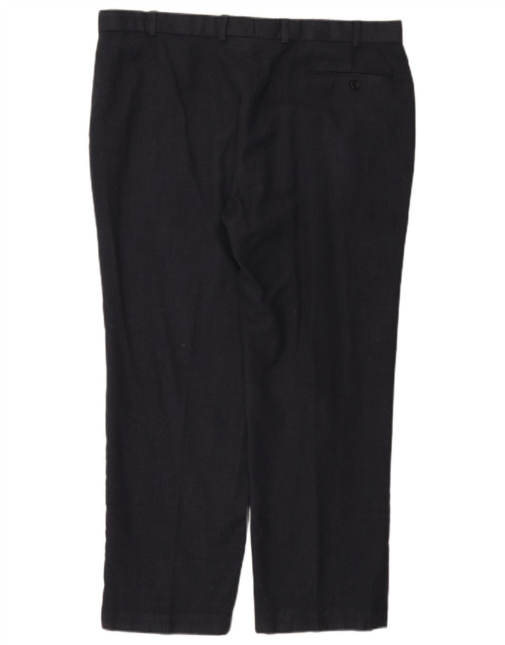 Gerade Herren-Anzughose von Marks & Spencer, W40, L29, marineblaue Wolle