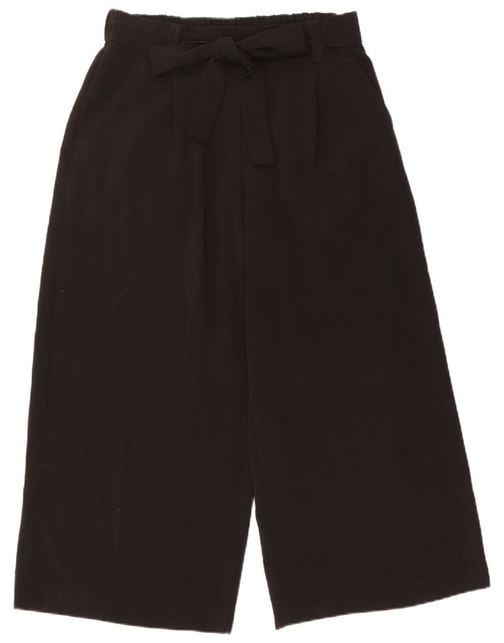 Zara Damen-Caprihose mit weitem Bein, Größe M, W28, L22, Schwarz, Polyester