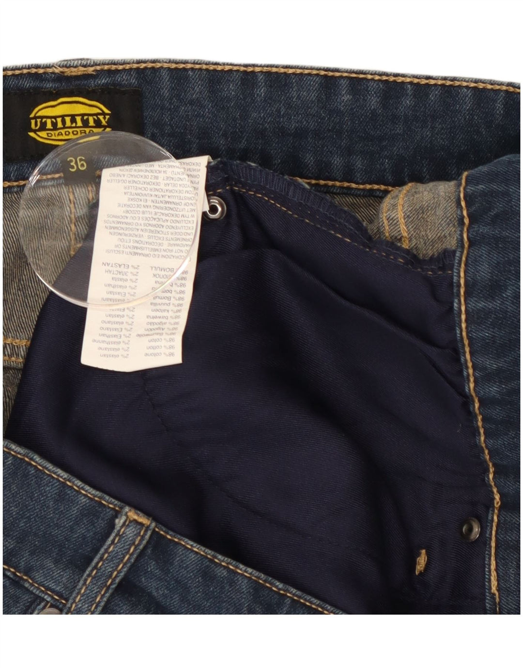 Diadora Herren Cargo Denim Shorts W36 Große blaue Baumwolle