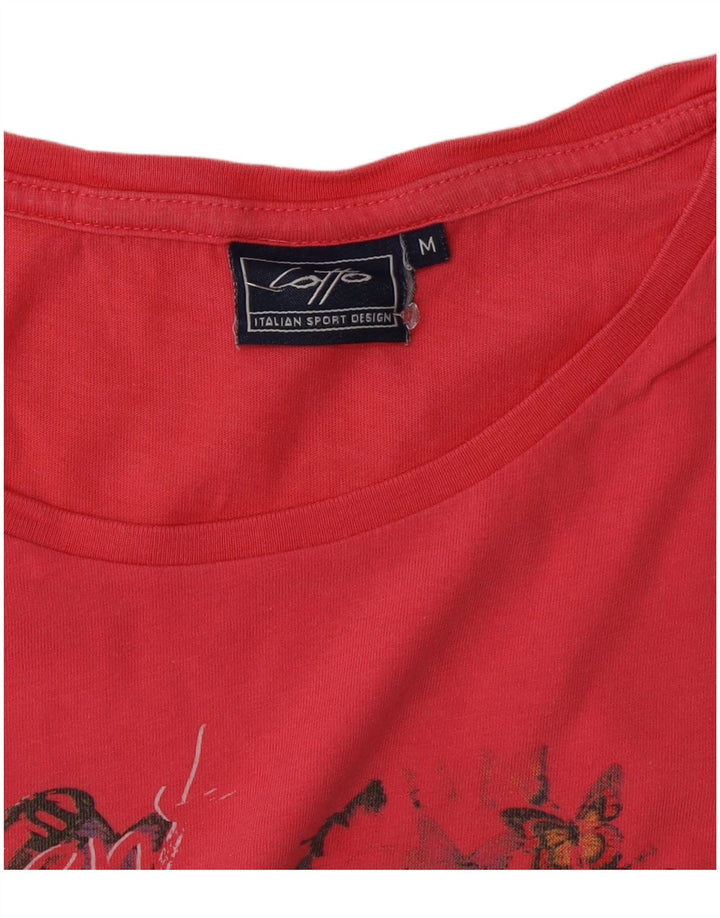 Lotto Damen-T-Shirt mit Grafik, UK 12, Mittelrosa