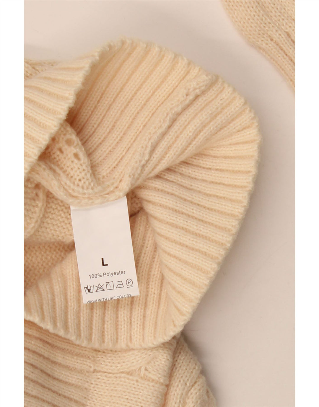 VINTAGE Damen Strickjacke Pullover UK 16 Groß Beige Polyester