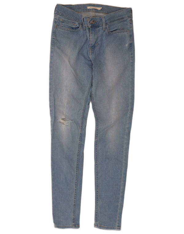 Levi's Damen 710 Distressed Super Skinny Jeans W28 L30 Blaue Baumwolle