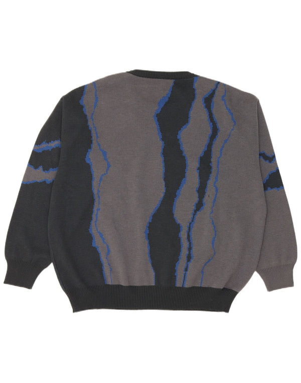 Vintage Herren Loose Fit Rundhalspullover Pullover IT 50 Medium Navy Blue