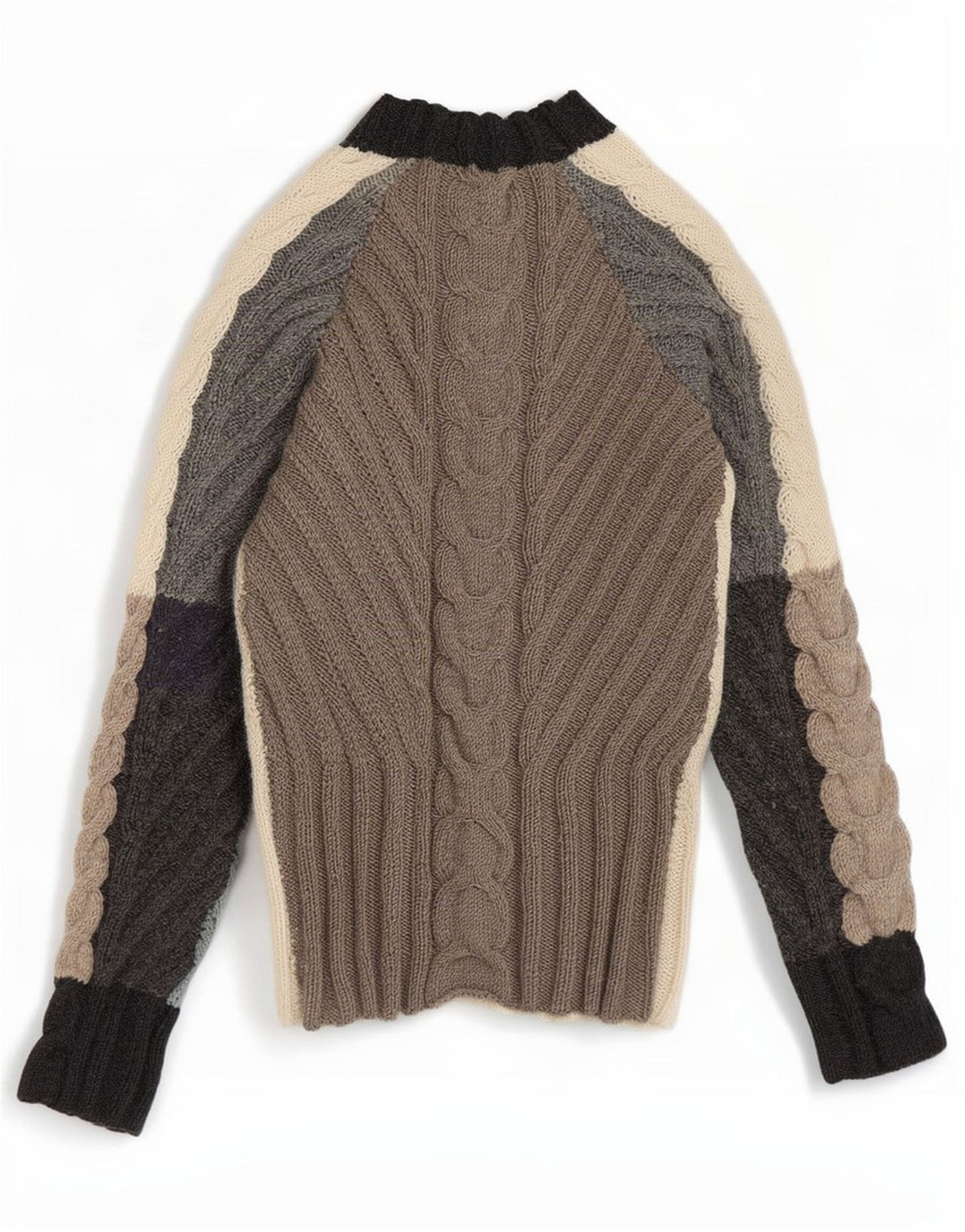 Vintage Damen Rollkragenpullover Pullover UK 10 Klein Mehrfarbig