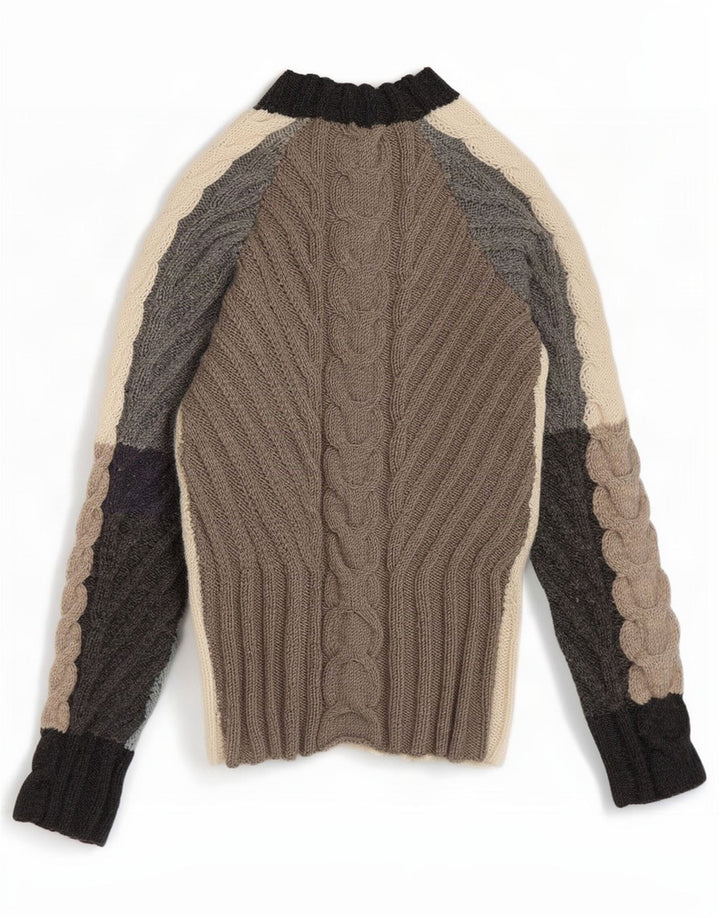 Vintage Damen Rollkragenpullover Pullover UK 10 Klein Mehrfarbig