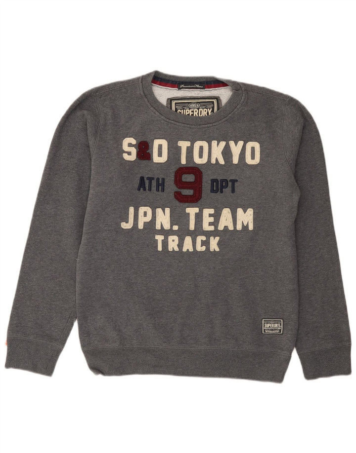 Superdry Herren Grafik-Sweatshirt-Pullover, große graue Baumwolle