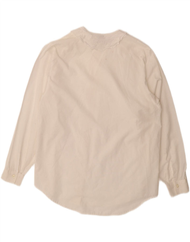 VINTAGE Womens Oversized Shirt Blouse IT 46 Large White Cotton Vintage Vintage and Second-Hand Vintage from Messina Hembry 