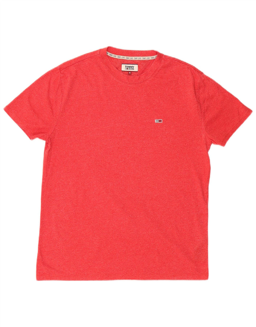 TOMMY HILFIGER Herren T-Shirt Top Mittelrot gefleckte Baumwolle