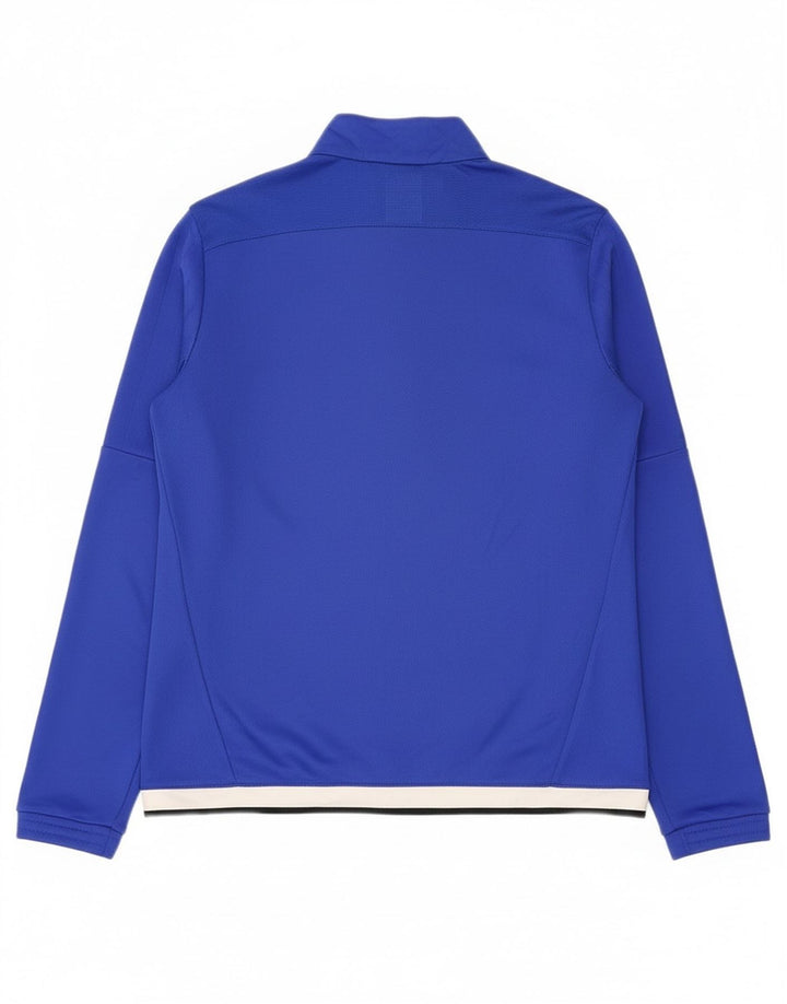 Adidas Damen Royal White Graphic Trainingsanzug Top Jacke UK 12/14 Mittelblau