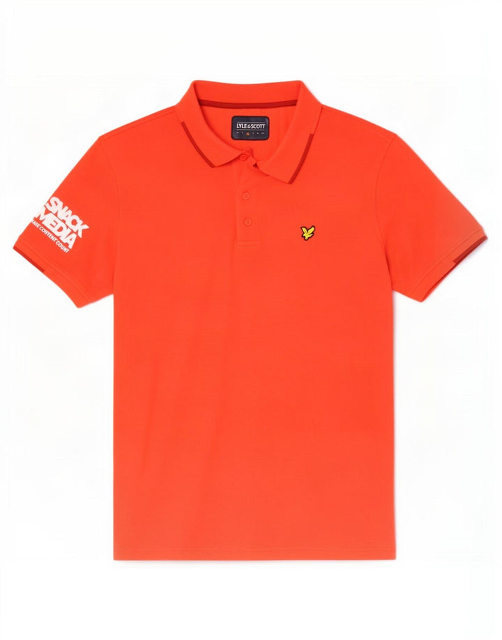 Lyle & Scott Herren-Poloshirt mit Grafik, Mittelrotes Polyester