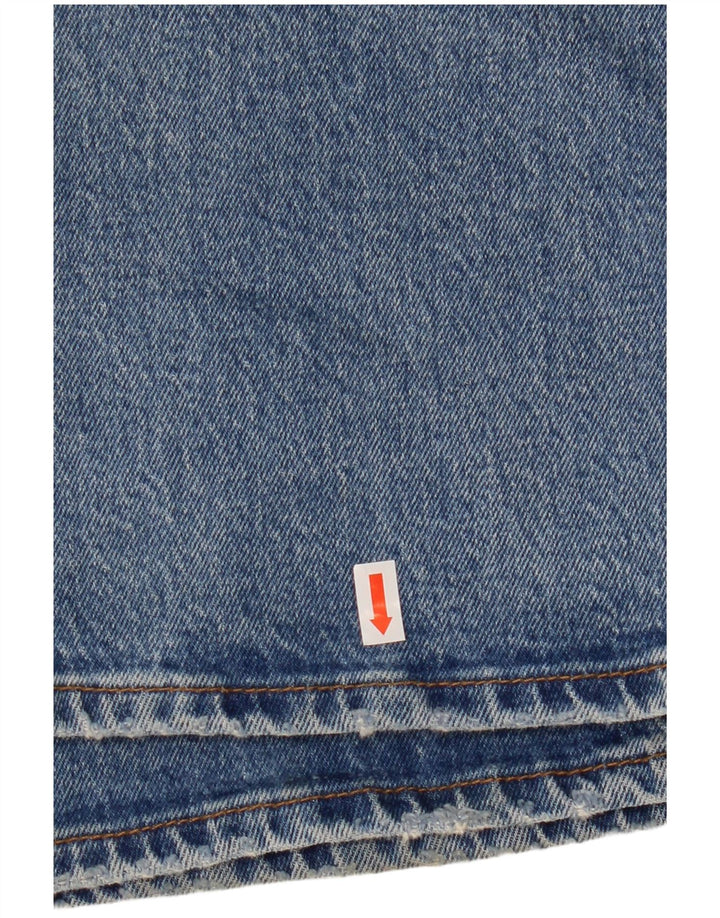LEVI'S Damen Ribcage Distressed Straight Jeans W30 L29 Blaue Baumwolle