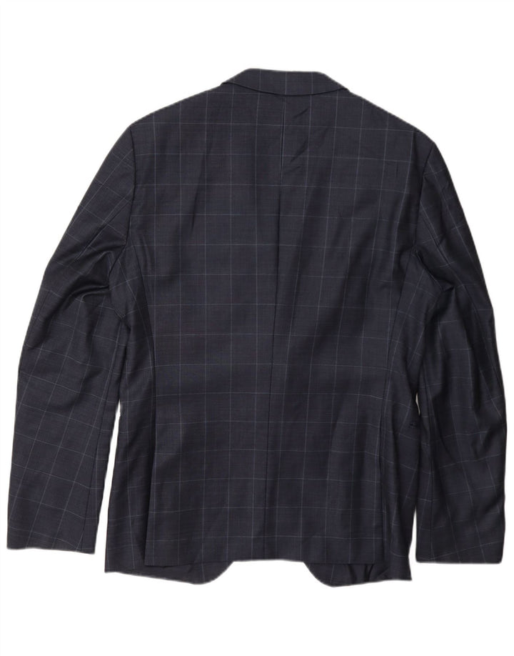 Hugo Boss Herren-Blazer mit 2 Knöpfen, Gr. 50, groß, marineblau, kariert