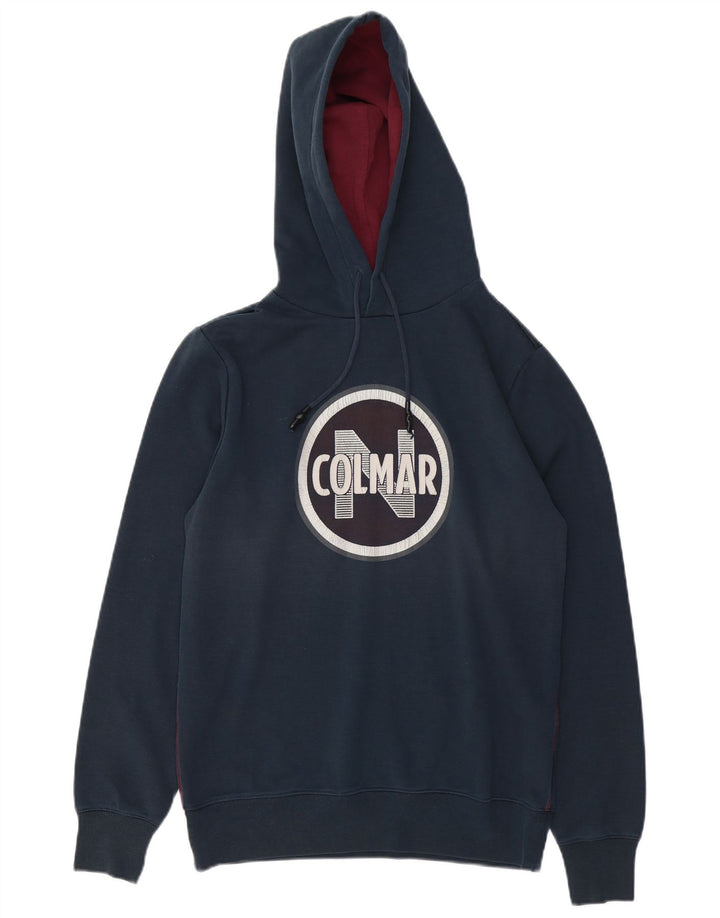 Colmar Herren-Kapuzenpullover mit Grafik, Größe S, marineblau, Baumwolle
