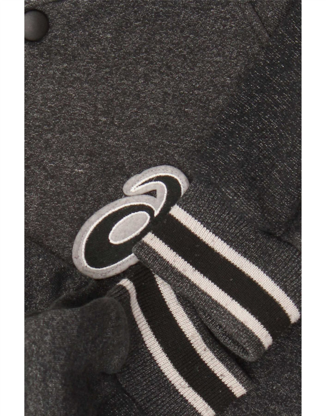 Asics Herren-Cardigan-Pullover aus mittelgrauer, gestreifter Baumwolle