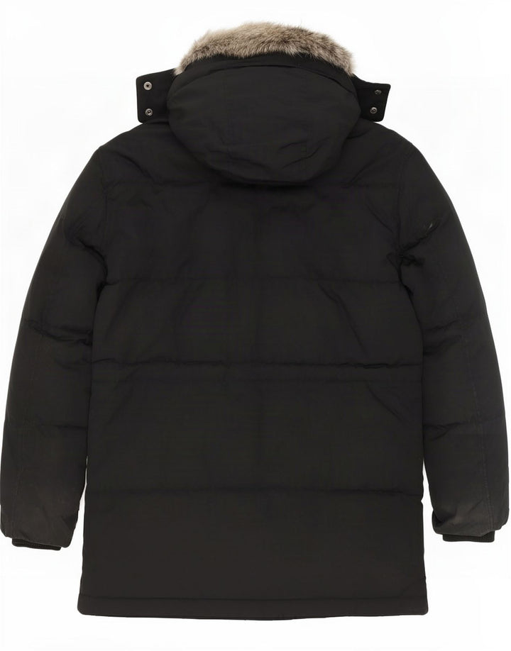 Marks & Spencer Herren-Mantel mit Kapuze, gepolstert, UK 40, Größe L, Schwarz, Polyester