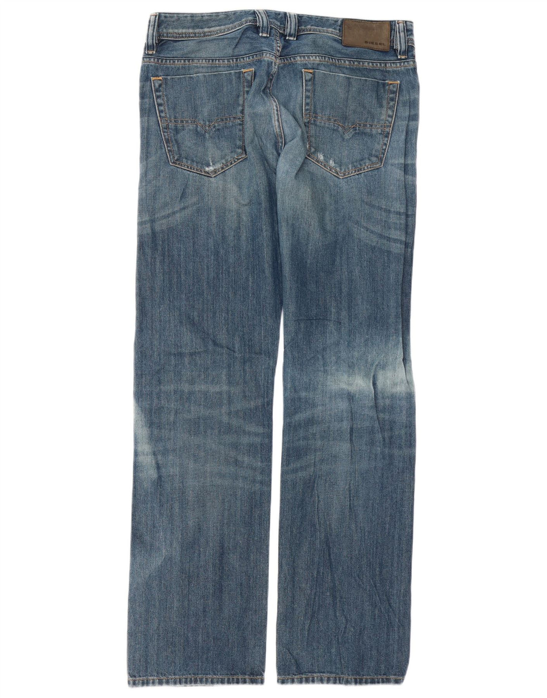 Diesel Herren Viker Distressed Straight Jeans W32 L32 Blaue Baumwolle