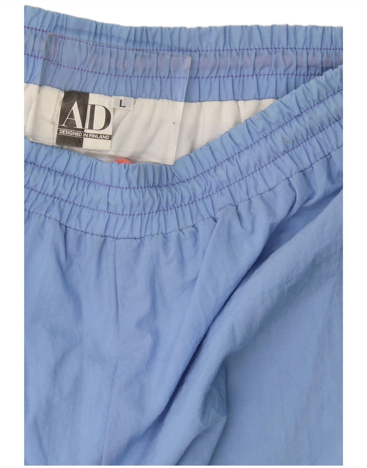Vintage Herren-Trainingshose, Jogginghose, groß, blau gestreift, Polyamid