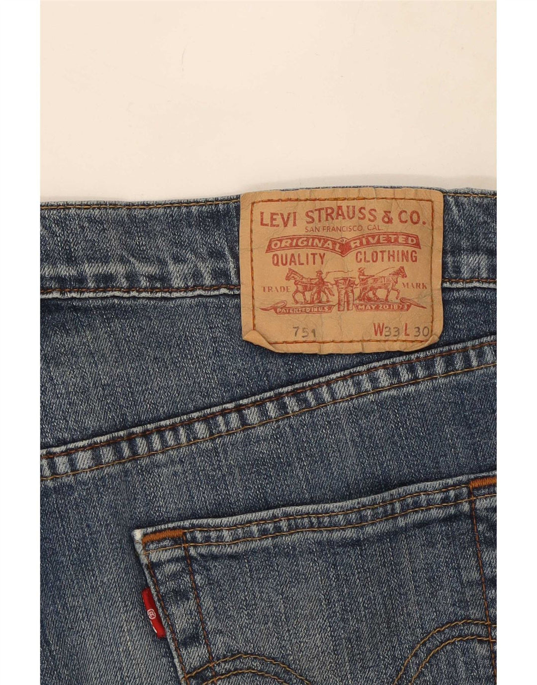 Levi's Herren 751 Denim Shorts W33 mittelblaue Baumwolle