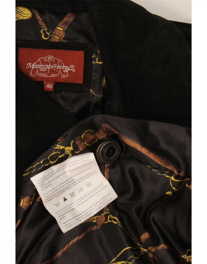 MONTGOMERY Zweireihiger Damen-Wildledermantel IT 40 Kleines schwarzes Leder