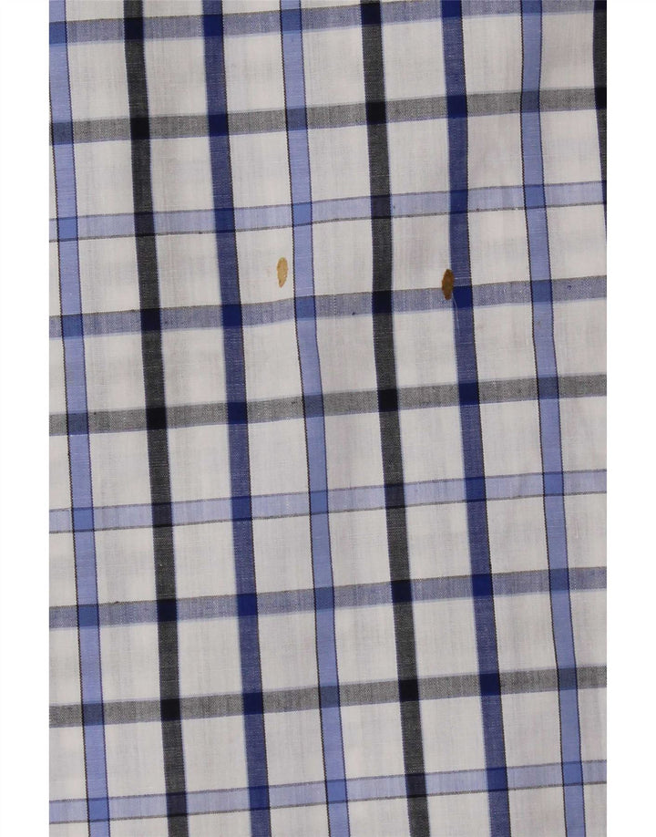 Pierre Cardin Herren-Kurzarmhemd, klein, blau kariert, Polyester