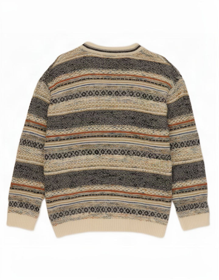 Vintage Herren Cardigan Pullover IT 48 Medium Mehrfarbig Fair Isle Baumwolle