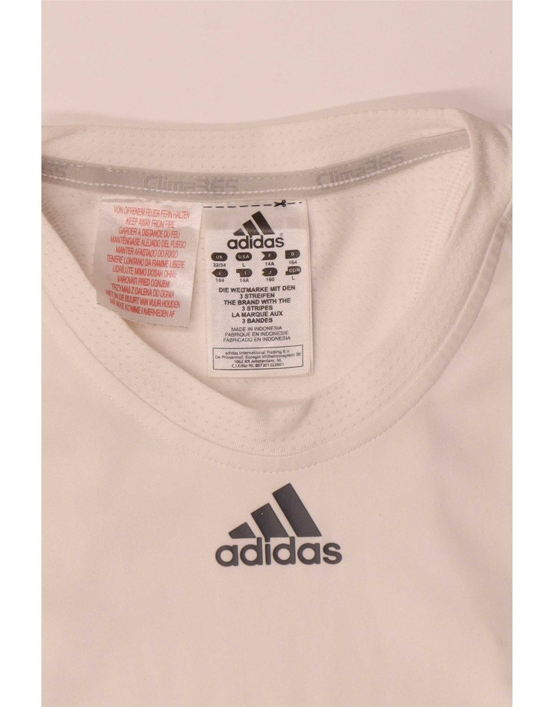 Adidas Climacool T-Shirt für Jungen, 13–14 Jahre, weißes Colourblock-Polyester