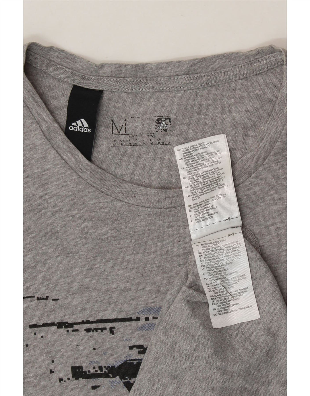 ADIDAS Mens Graphic T-Shirt Top Medium Grey Cotton Vintage Adidas and Second-Hand Adidas from Messina Hembry 