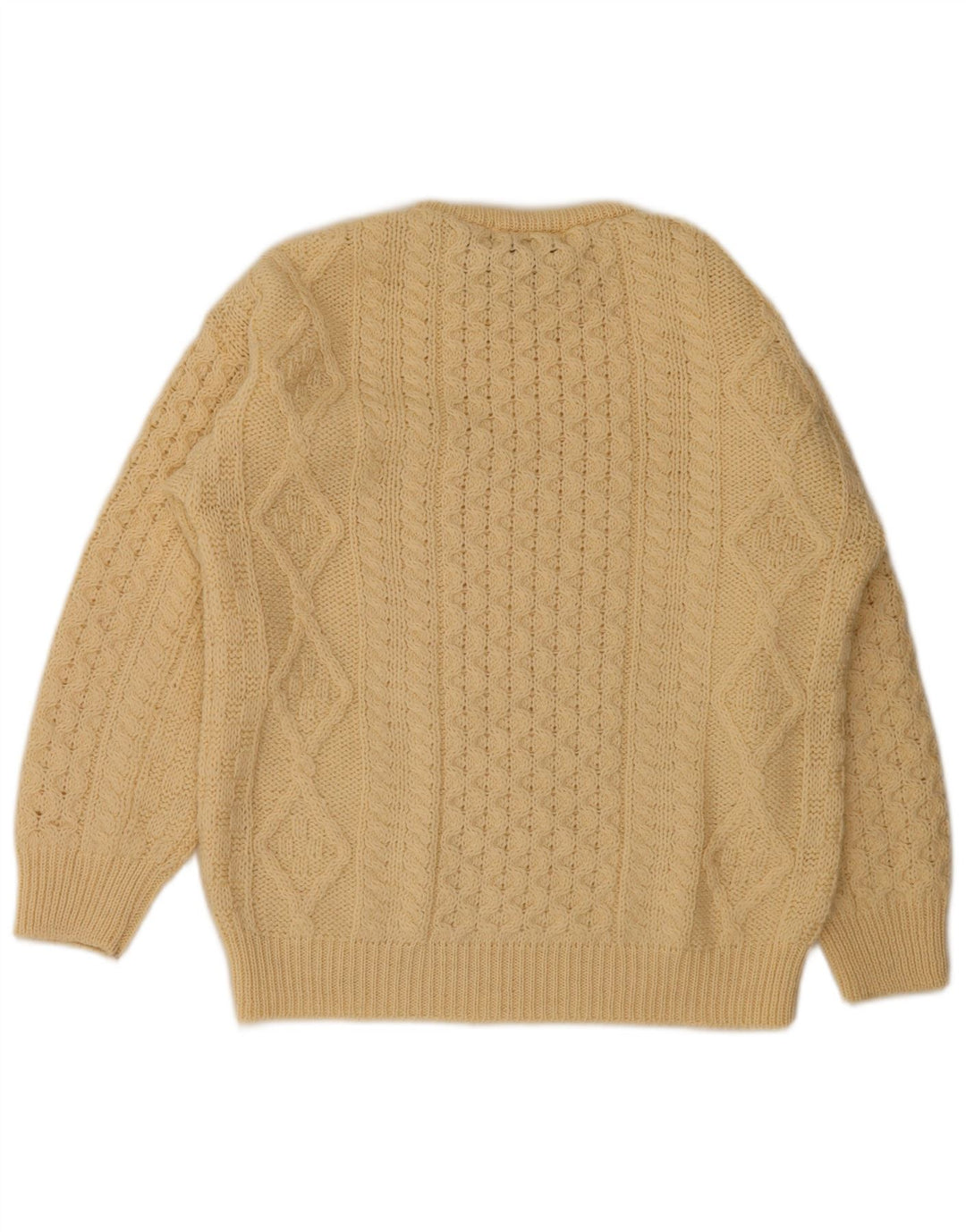 arancrafts Herren-Pullover mit Rundhalsausschnitt, mittelbeige Wolle