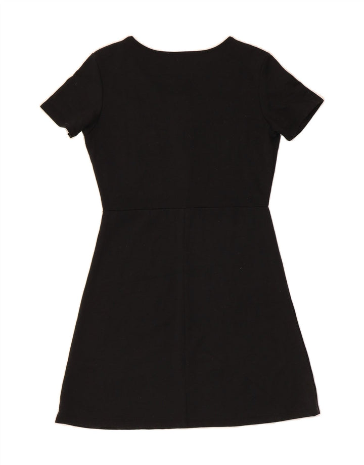 DESIGUAL Womens Graphic A-Line Dress UK 12 Medium Black Geometric Vintage Desigual and Second-Hand Desigual from Messina Hembry 