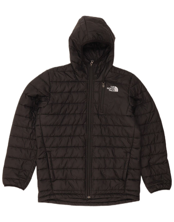 The North Face wattierte Jungenjacke mit Kapuze, 14–15 Jahre, XL, schwarzes Polyester