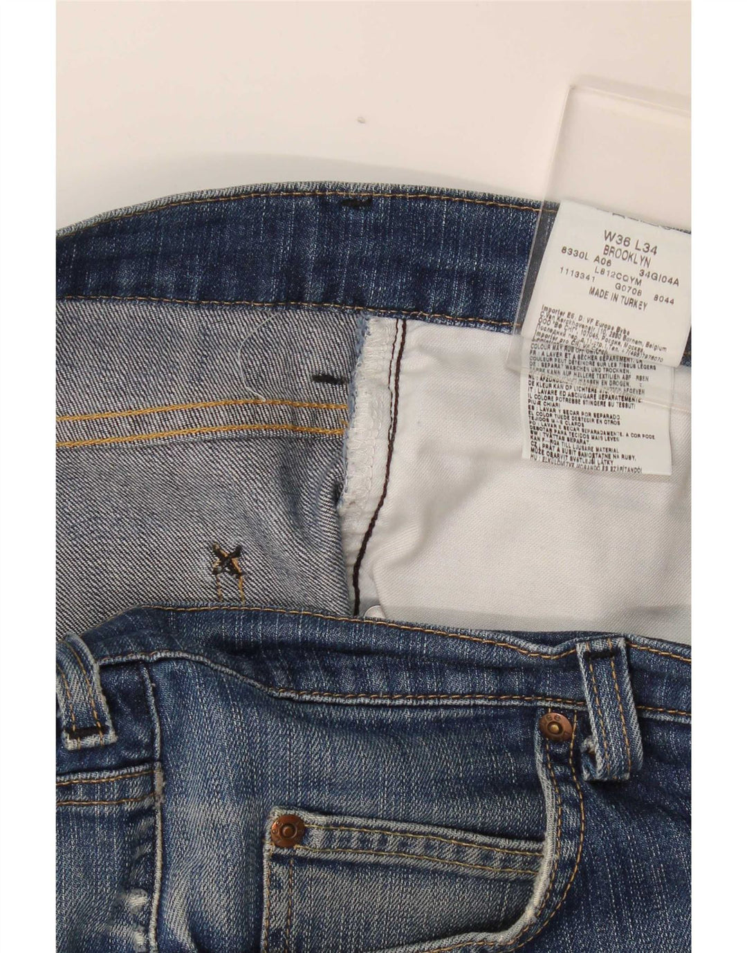 Lee Herren Brooklyn Straight Jeans W36 L34 Blaue Baumwolle