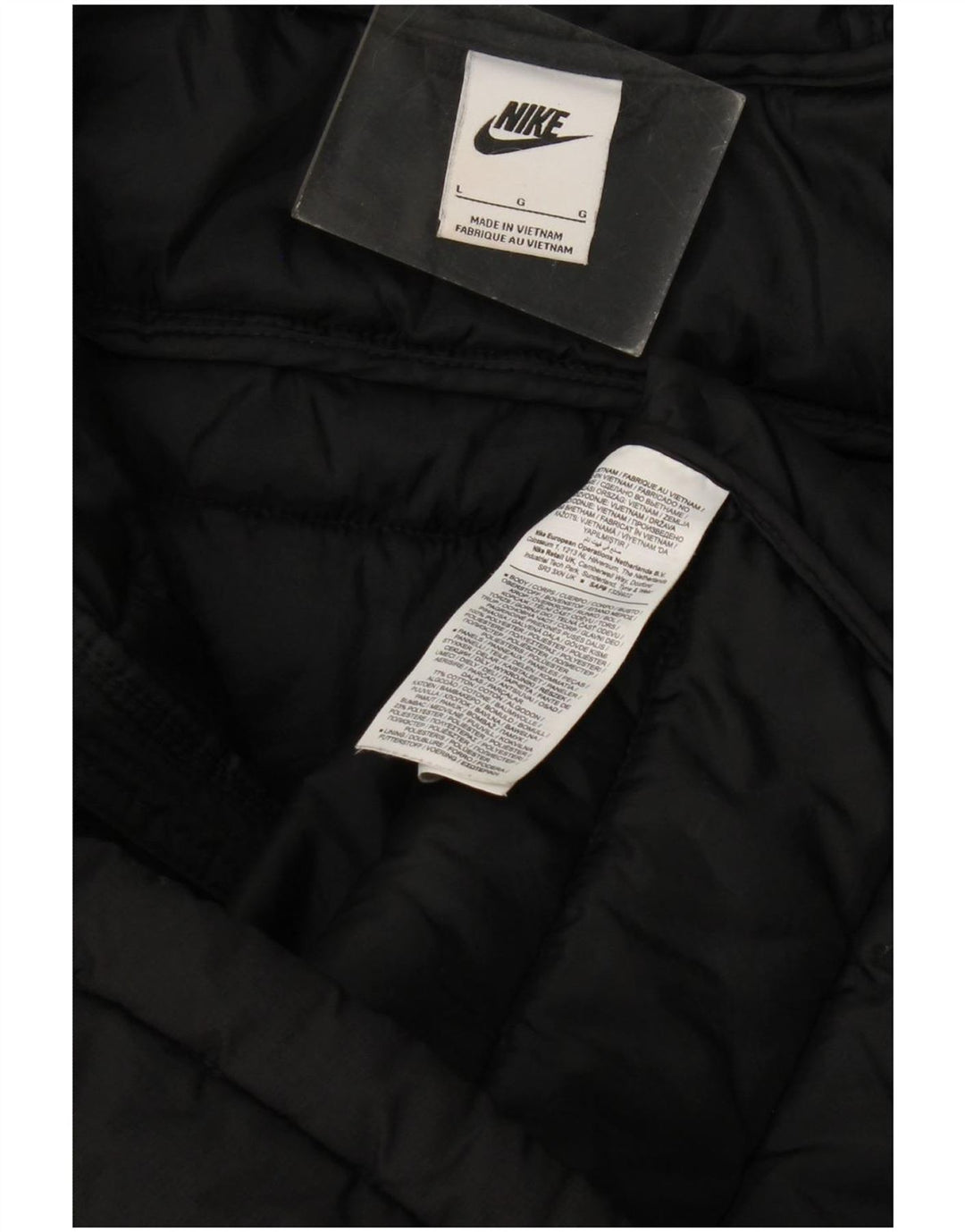 Nike Herren-Jacke mit Kapuze, gepolstert, UK 40, Größe L, Schwarz, Polyester